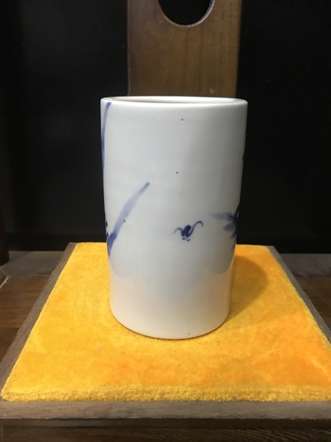 古玩陶瓷(精品文房)晚清-光緒-四愛圖-青花筆筒拍賣,當前價格2394元