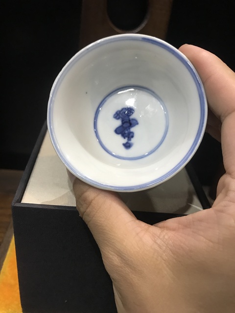 古玩陶瓷（精品馬蹄杯）清-康熙-梅花紋-青花馬蹄杯拍賣，當前價格732元
