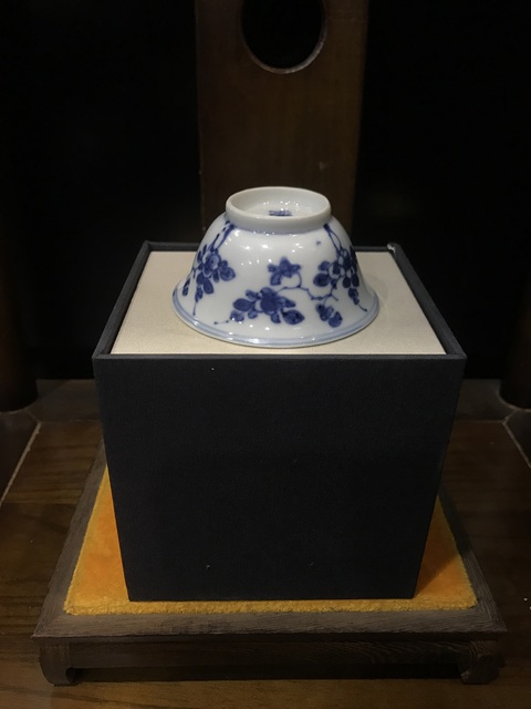 古玩陶瓷（精品馬蹄杯）清-康熙-梅花紋-青花馬蹄杯拍賣，當前價格732元