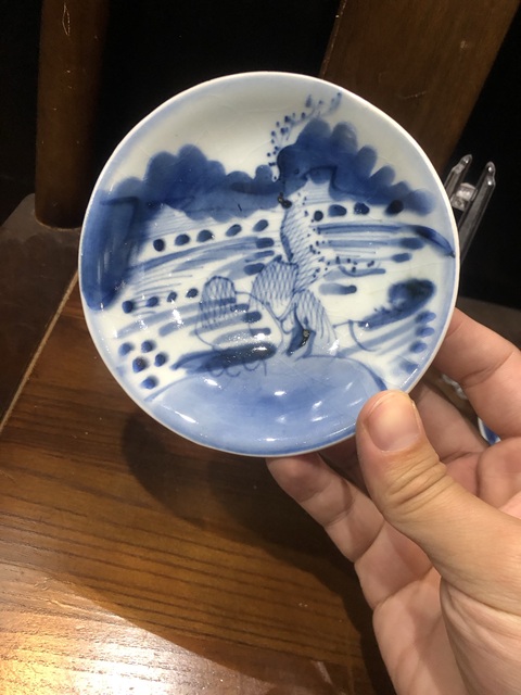 古玩陶瓷(精品茶碟)清-康熙-山水風景-青花茶碟一對拍賣,當前價格896元