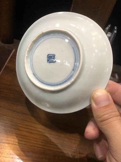古玩陶瓷(精品茶碟)清-康熙-山水風景-青花茶碟一對拍賣,當前價格896元