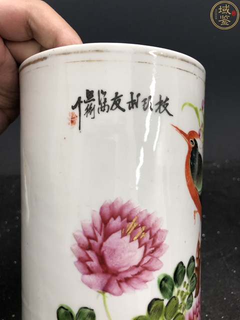 古玩陶瓷民國花鳥紋帽筒拍賣,當前價格1780元