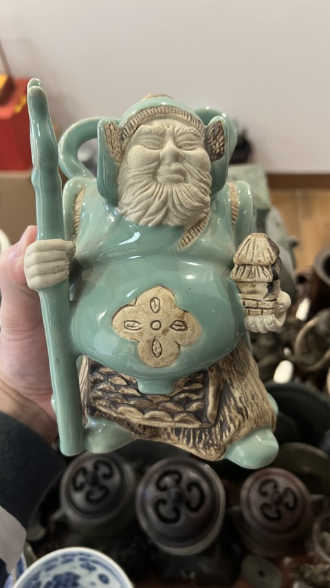 古玩陶瓷托塔天王李靖造像拍賣，當前價格555元