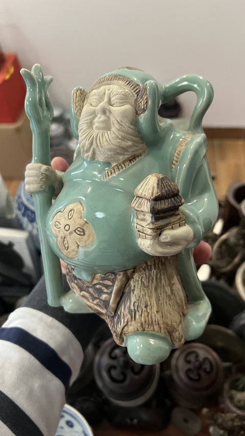古玩陶瓷托塔天王李靖造像拍賣，當前價格555元