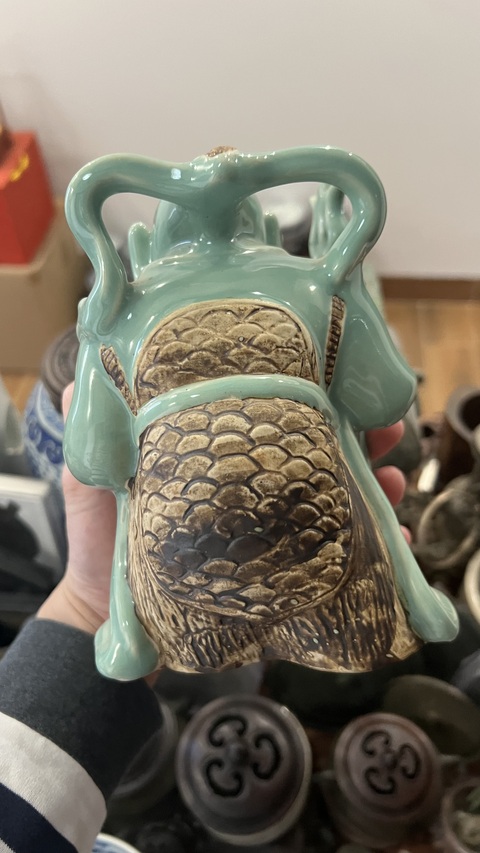 古玩陶瓷托塔天王李靖造像拍賣，當前價格555元