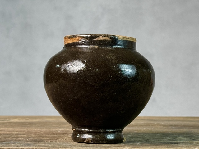 古玩陶瓷磁州窯茶葉末釉茶入拍賣,當前價格789元