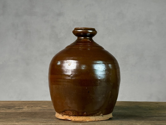 古玩陶瓷磁州窯褐釉嘟嚕瓶拍賣，當(dāng)前價格1380元