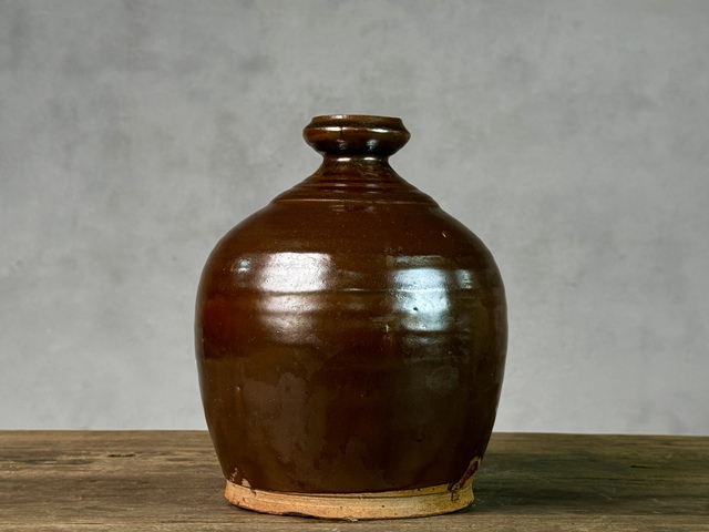 古玩陶瓷磁州窯褐釉嘟嚕瓶拍賣，當(dāng)前價格1380元