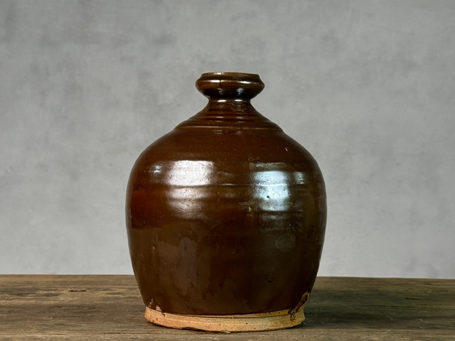 古玩陶瓷磁州窯褐釉嘟嚕瓶拍賣，當(dāng)前價格1380元