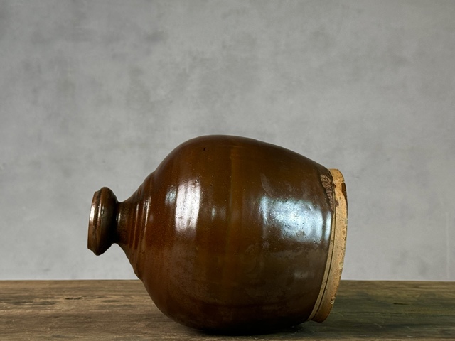 古玩陶瓷磁州窯褐釉嘟嚕瓶拍賣，當(dāng)前價格1380元