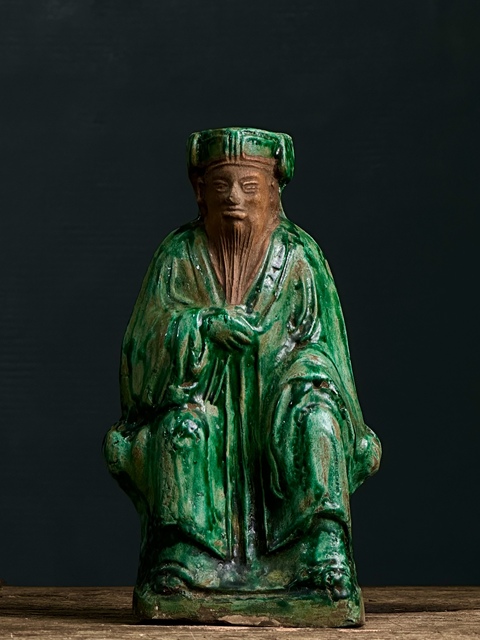 古玩陶瓷綠釉人物造像拍賣，當前價格989元