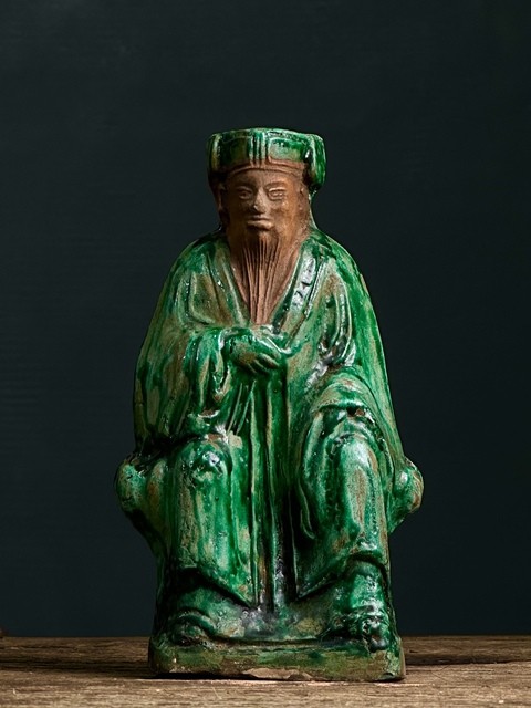 古玩陶瓷綠釉人物造像拍賣，當前價格989元