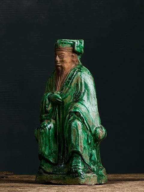 古玩陶瓷綠釉人物造像拍賣，當前價格989元