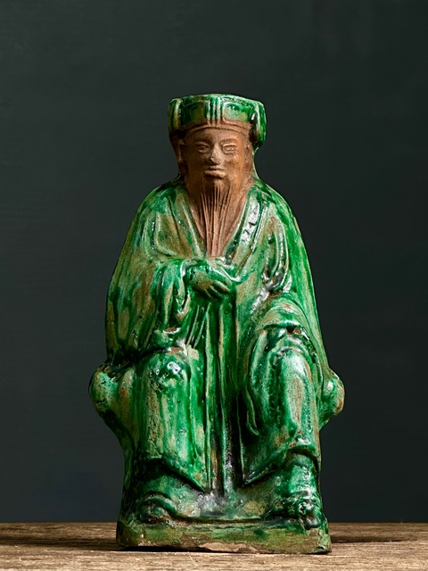 古玩陶瓷綠釉人物造像拍賣，當前價格989元