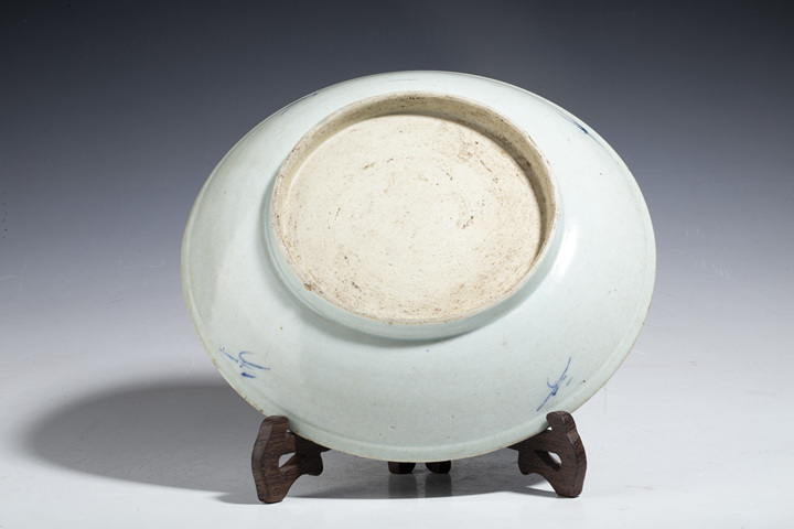 古玩陶瓷清乾隆·青花釉里紅獅子繡球紋盤拍賣，當前價格8888元