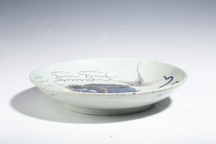 古玩陶瓷清乾隆·青花釉里紅獅子繡球紋盤拍賣，當前價格8888元