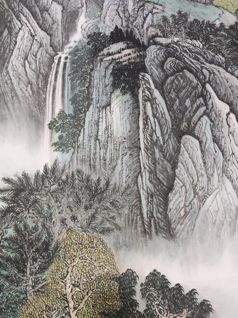 古玩字畫帶合影中美協會員名家羅峻 山水拍賣,當前價格588元