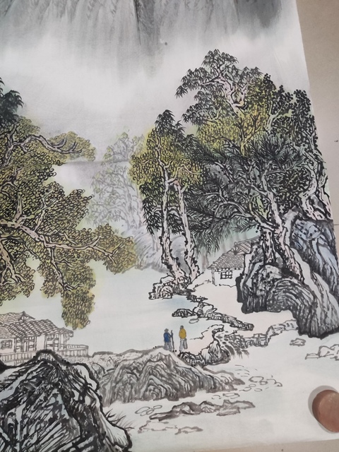 古玩字畫帶合影中美協會員名家羅峻 山水拍賣,當前價格588元