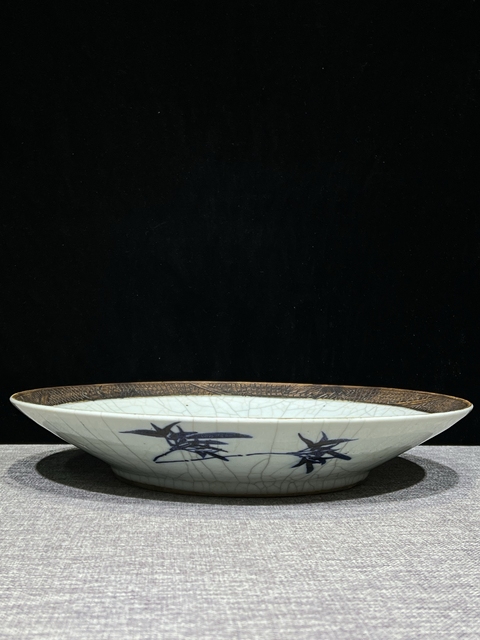 古玩陶瓷哥釉***青花博古圖大盤拍賣，當(dāng)前價(jià)格3500元