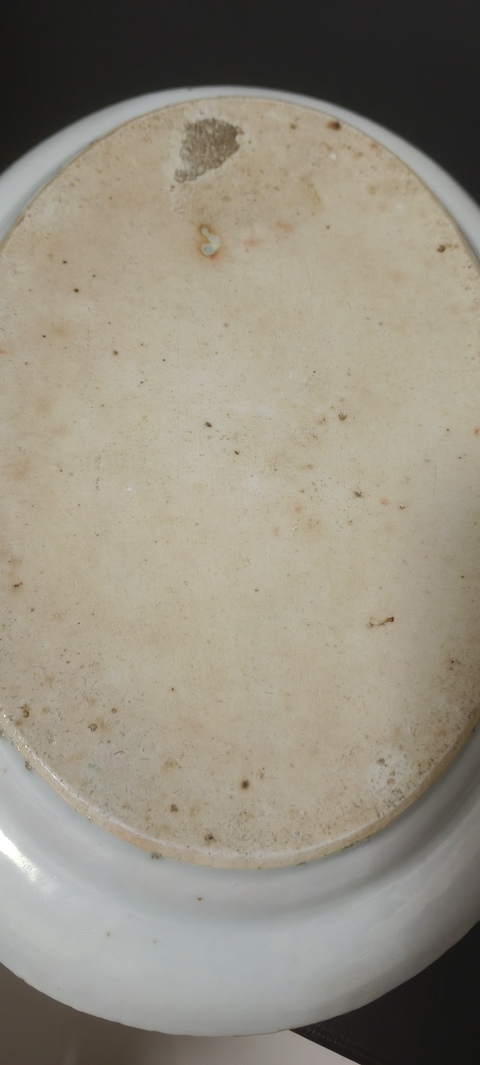古玩陶瓷花鳥蝶紋廣彩盤真品鑒賞圖