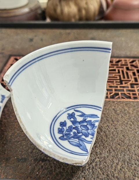 古玩陶瓷清代康熙青花標本拍賣，當前價格388元