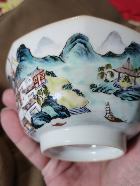 古玩陶瓷粉彩江西十景詩文碗拍賣，當前價格12000元