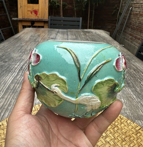 古玩陶瓷綠松石釉粉彩堆塑一路連科水呈拍賣,當前價格3555元