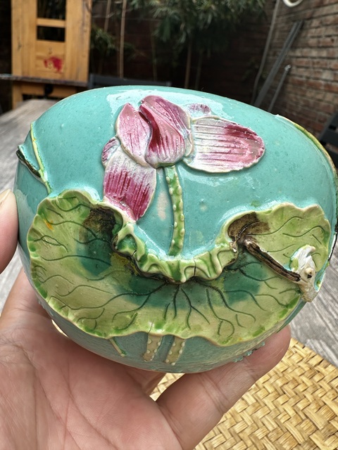 古玩陶瓷綠松石釉粉彩堆塑一路連科水呈拍賣,當前價格3555元