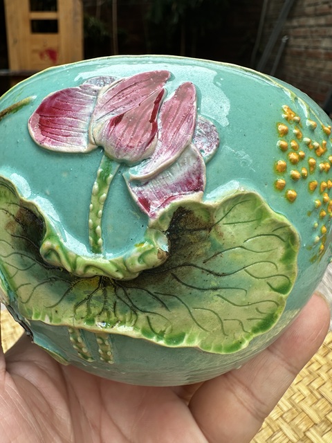古玩陶瓷綠松石釉粉彩堆塑一路連科水呈拍賣,當前價格3555元