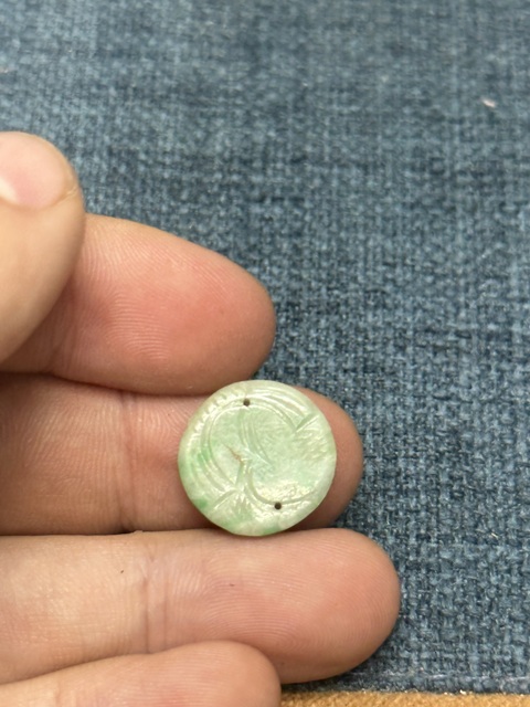 古玩玉器清代天然翡翠花片拍賣,當前價格189元