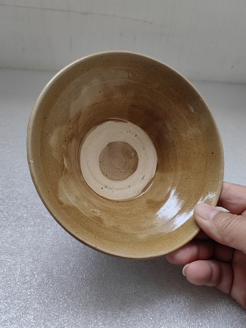 古玩陶瓷黃釉折腰碗拍賣，當前價格680元