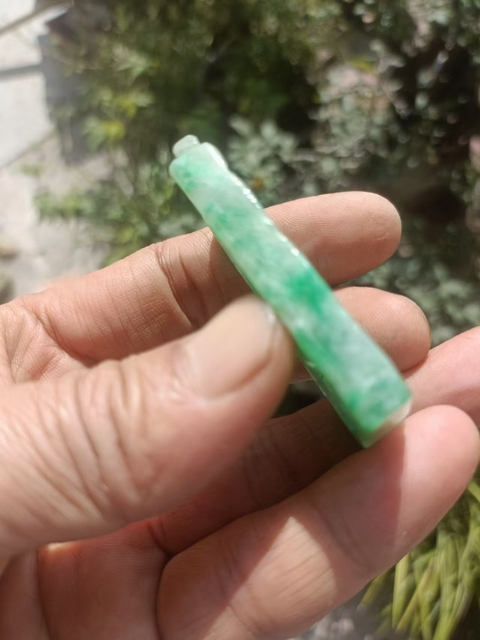 古玩玉器天然翡翠雕“如意牌”拍賣，當前價格880元