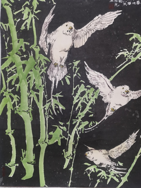 古玩字畫軍旅畫家王恩元花鳥拍賣,當前價格499元