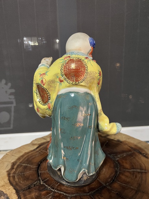 古玩陶瓷游隆盛粉彩壽星瓷塑拍賣,當前價格1200元