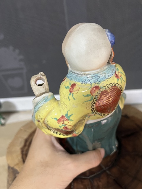 古玩陶瓷游隆盛粉彩壽星瓷塑拍賣,當前價格1200元