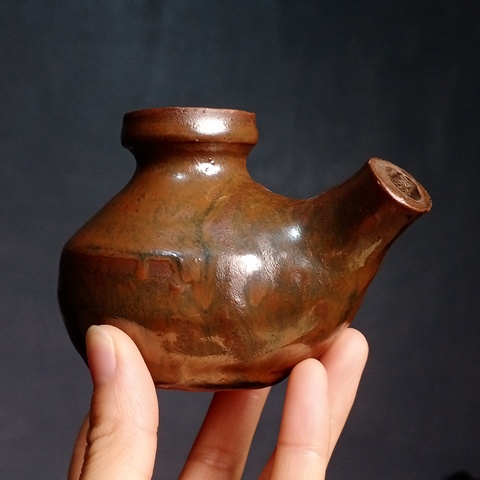 古玩陶瓷晚清·紫金釉水注真品鑒賞圖