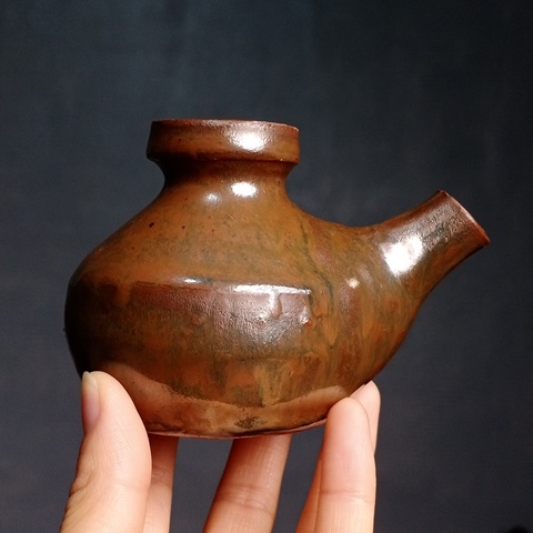 古玩陶瓷晚清·紫金釉水注真品鑒賞圖