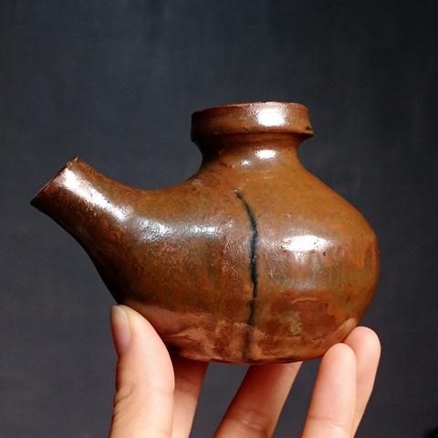 古玩陶瓷晚清·紫金釉水注真品鑒賞圖