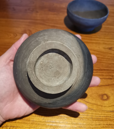 古玩陶瓷金元黑陶缽式盞(一對)拍賣,當前價格980元