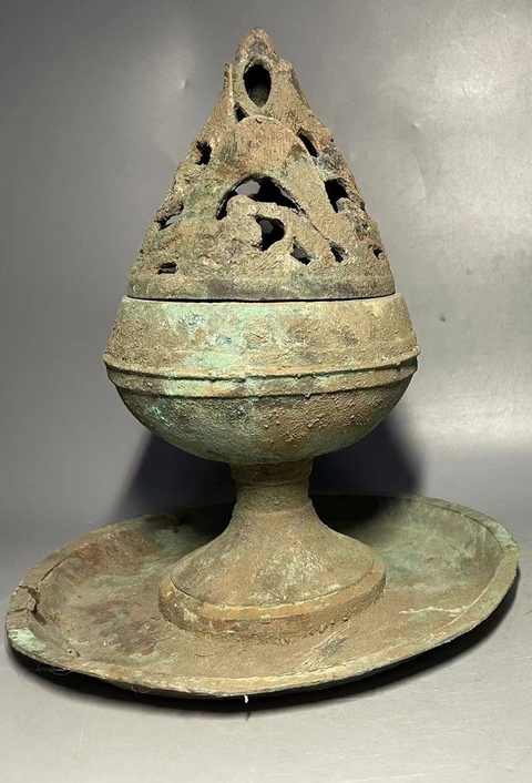 古玩銅器漢代博山爐真品鑒賞圖