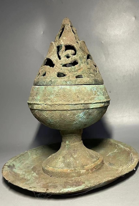 古玩銅器漢代博山爐真品鑒賞圖