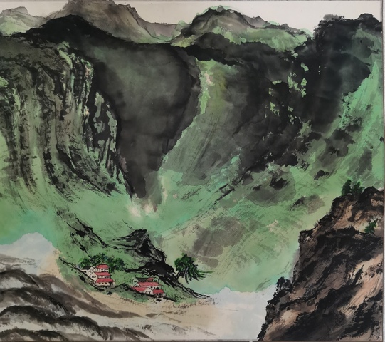 古玩字畫著名山水畫家金賢瑄精品山水拍賣,當前價格499元