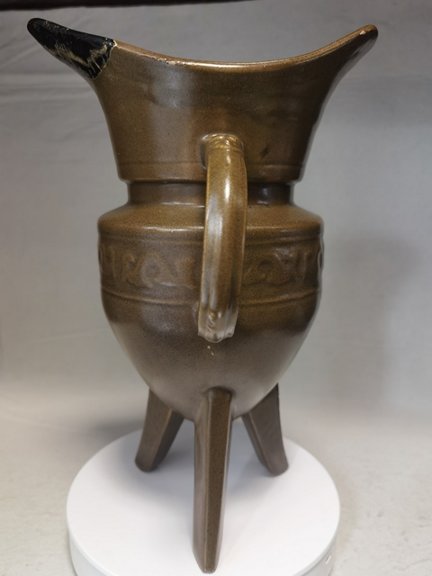 古玩陶瓷仿古銅釉爵杯真品鑒賞圖