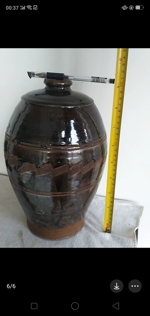 古玩陶瓷明代褐釉梅瓶拍賣，當前價格8950元
