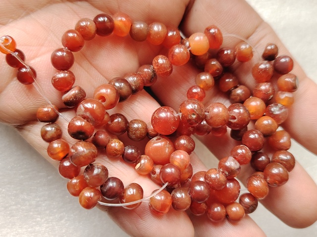 古玩玉器清紅瑪瑙珠鏈拍賣，當前價格360元