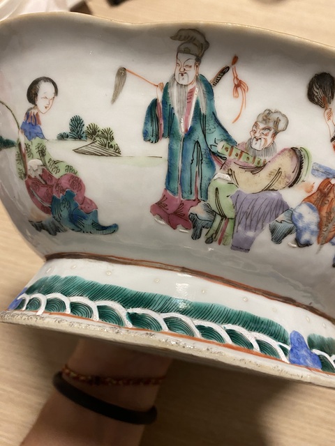 古玩陶瓷清同治 粉彩八仙祝壽圖海棠口貢碗拍賣,當前價格6777元
