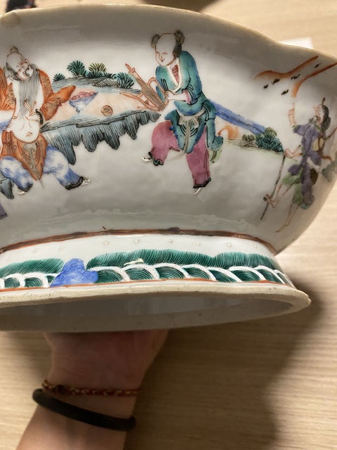 古玩陶瓷清同治 粉彩八仙祝壽圖海棠口貢碗拍賣,當前價格6777元