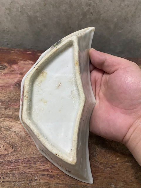古玩陶瓷光緒粉彩花鳥花卉紋貢盤拍賣,當前價格650元