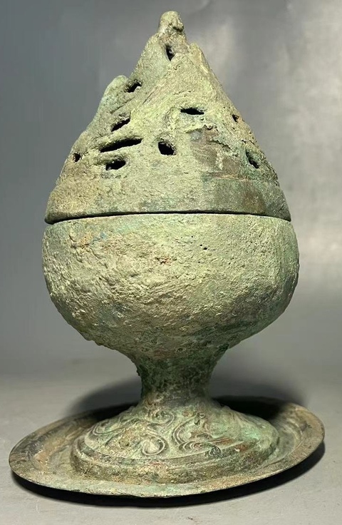 古玩銅器漢代博山爐真品鑒賞圖