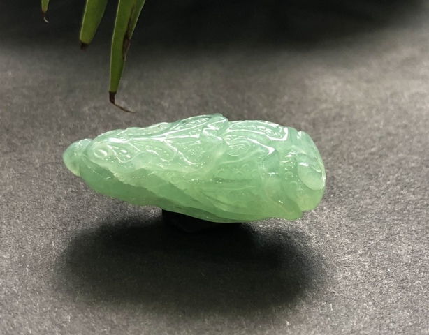 古玩玉器天然翡翠白菜掛件拍賣,當前價格2200元